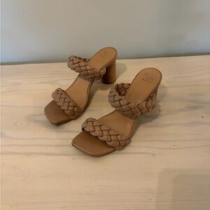A New Day Tan Braided Strap Heels – Size 8 – Block Heel Sandals